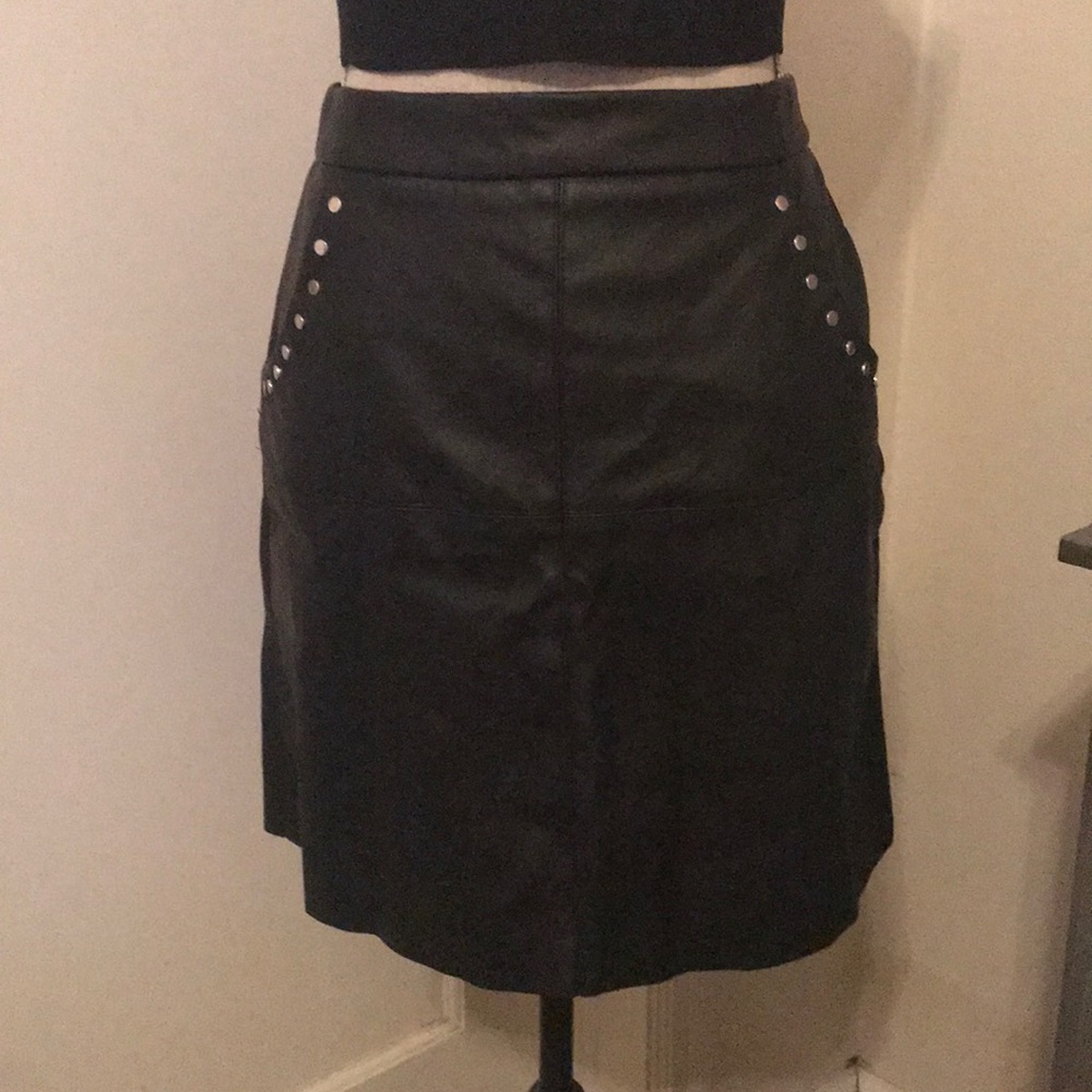 Zara black synthetic leather with pockets